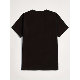 I'm Not Perfect But My Wife Is Awesome Print, Men's Graphic Design Crew Neck T-shirt, Casual Comfy Tees Tshirts For Summer, Men's Clothing Tops For Daily Vacation Resorts As Gifts For Husband Boyfriend